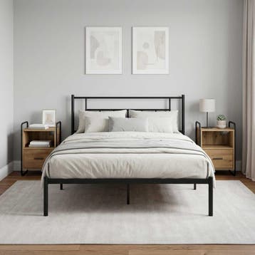 vidaXL Hangend nachtkastje 2 st Artisanaal eiken 40 x 30 x, Minder dan 45 cm, Verzenden, Nieuw, 55 tot 70 cm