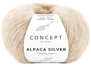 Katia Concept Alpaca Silver - 268 Lichtbeige - Glansgaren, Ophalen of Verzenden, Nieuw