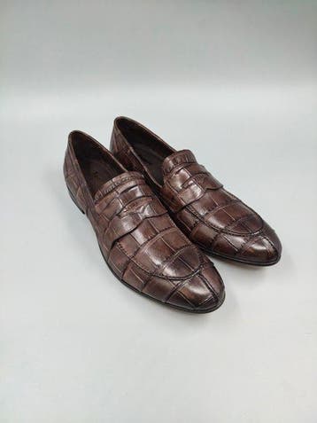 Raparo-Crocodile-UK12-Brown Crocodile - Loafers - Maat: EU, Nieuw