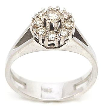 Ring - 14 karaat Geel goud - 0.13ct. tw. Diamant, Nieuw