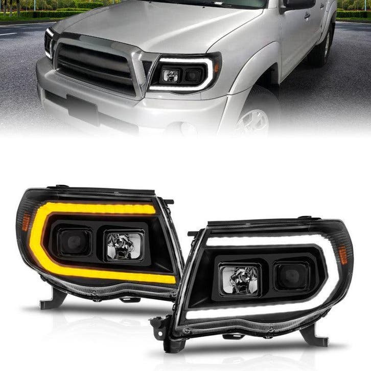 ANZO 05-11 Toyota Tacoma Projector Headlights w/Light Bar, Auto-onderdelen, Verlichting, Ophalen of Verzenden