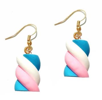 Fako Bijoux - Oorbellen - Spekjes - Candy - Blauw/Wit/Roze, Verzenden, Nieuw