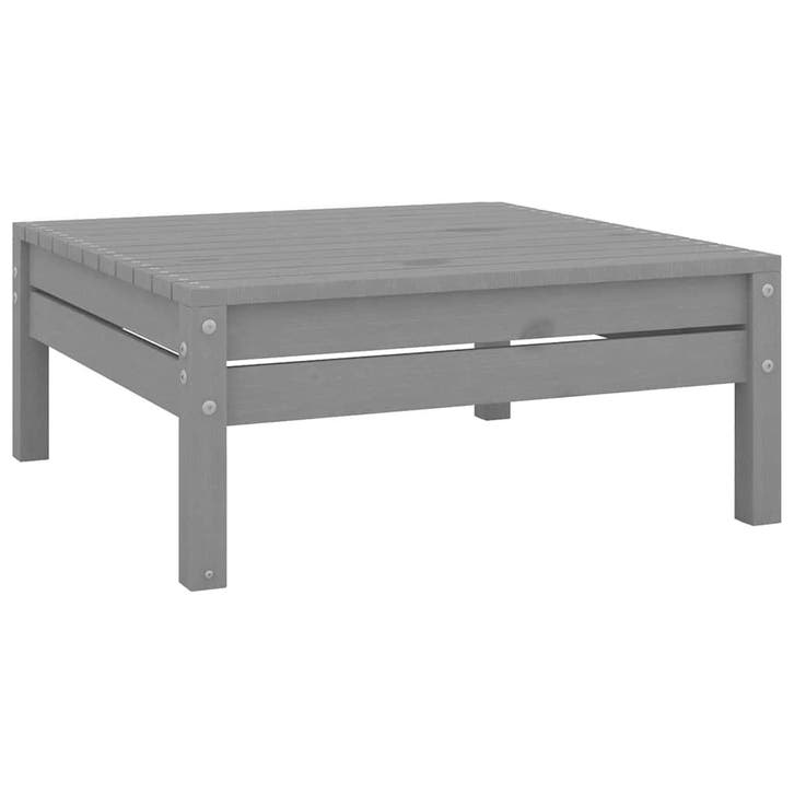 vidaXL Tuinvoetenbank massief grenenhout grijs, Tuin en Terras, Tuinsets en Loungesets, Nieuw, Verzenden