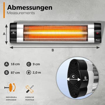 Terrasverwarmer - Infrarood Verwarming - Elektrisch - Heater, Tuin en Terras, Terrasverwarmers, Verzenden, Zo goed als nieuw