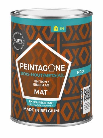 Peintagone PRO Mat – Professionele Matte PU Lak voor Hout., Wit, Nieuw, Ophalen of Verzenden, Lak