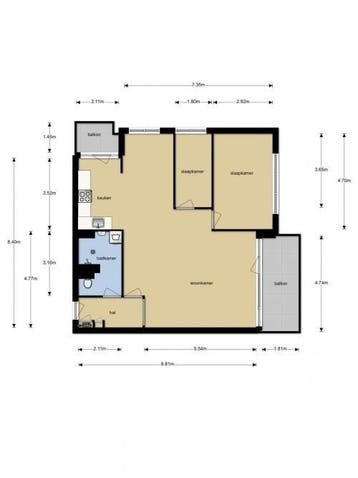 Te Huur 3 Kamer Appartement Vanekerstraat In Enschede, Direct bij eigenaar, Overijssel, Enschede, Appartement