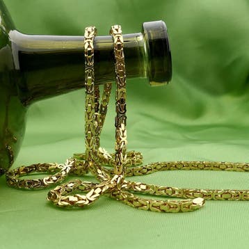 Gouden vierkante koningsschakel ketting; 14 karaat; 79,5 cm, Sieraden, Tassen en Uiterlijk, Ophalen of Verzenden, Gebruikt, Goud