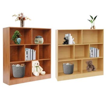 Boekenkast met 3 Lagen – Houten Opbergrek met 7 Vakken, 100, Huis en Inrichting, Kasten | Boekenkasten, Verzenden, Nieuw
