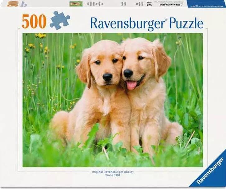 The Golden Retriever Brothers (500 stukjes) | Ravensburger -, Hobby en Vrije tijd, Denksport en Puzzels, Nieuw, Verzenden