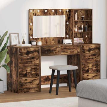 vidaXL Plafondtafel 3 st Gerookt eiken 78,5 x 41 x 135 cm, Huis en Inrichting, Verzenden, Nieuw