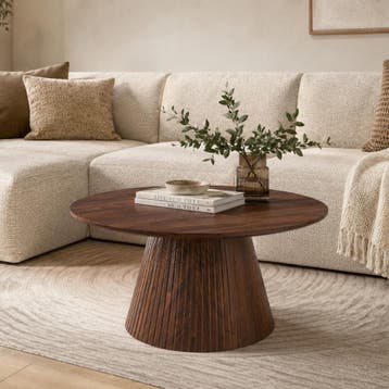 Toki salontafel ø80 cm - walnoot, Ophalen of Verzenden, Nieuw, Bruin