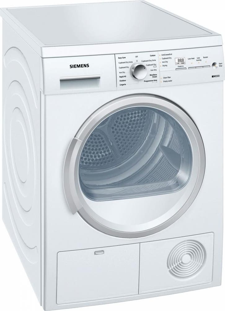 Siemens WT45N200 - Condensdroger - 8 kg - autoDry - 65 dB, Witgoed en Apparatuur, Wasdrogers, Zo goed als nieuw, Voorlader, 85 tot 90 cm
