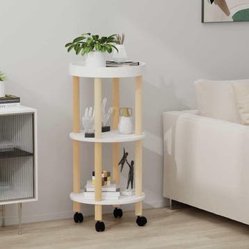 vidaXL Trolley 38x38x82 cm bewerkt hout en massief, Verzenden, Nieuw