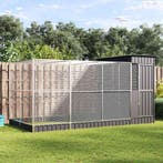 vidaXL Volière met verlengstuk zilver 416x203x216 cm staal, Verzenden, Nieuw