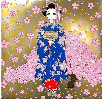 Takashi Murakami (1962) - Maiko in Kyoto, Cherry Blossoms on, Antiek en Kunst, Kunst | Designobjecten