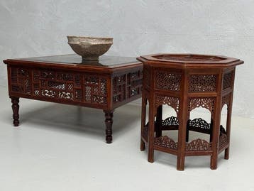 Bijzettafel - Hout - Twee bijzettafels
