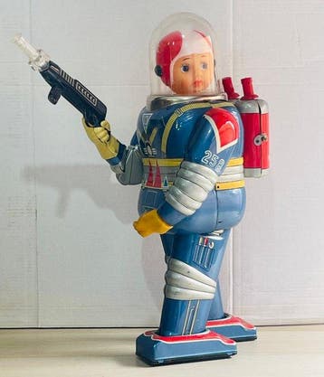 Daiya - Blikken speelgoed - Astronaut, Automatic Action,, Antiek en Kunst