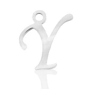 Roestvrij stalen (RVS) Stainless steel bedels initial Y, Ophalen of Verzenden, Nieuw, Bedel