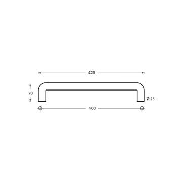 Intersteel Deurgrepen per paar U-vorm 425x70x25 HoH 400mm -, Verzenden, Nieuw