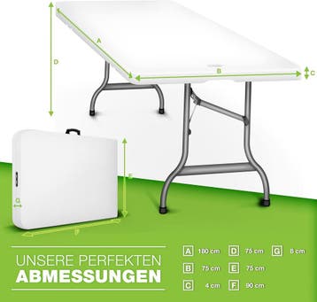 Tillvex® Inklapbare Tafel - Campingtafel - Klaptafel - 180x7, Caravans en Kamperen, Verzenden, Zo goed als nieuw