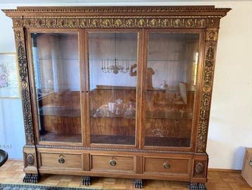 Kimbel & FRIEDERICHSEN - Vitrinekast - Hout, Walnoot, Glas,