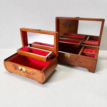 Kabinet (2) - Hout, spiegel - Sieraden kastjes