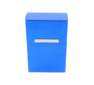 Aluminium sigarettendoosje - Blauw, Verzenden, Nieuw, Tabaksdoos of Verpakking