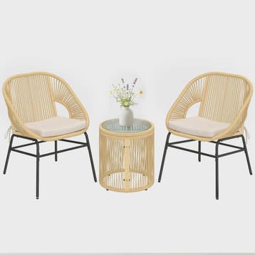 Outsunny Balkon Bistro Set - 3 Delig met 2 Comfortabele Stoe, Verzenden, Nieuw