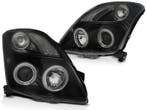 Koplampen Suzuki Swift 05-10 Angel eyes CCFL Zwart, Ophalen of Verzenden, Nieuw