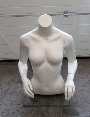 Paspop, Etalagepop Vrouw, B55 x D43 x H66cm, wit