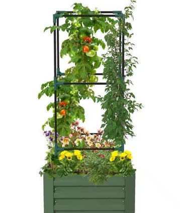 Verhoogde Plantenbak 61x61 – Stalen Kweekbak met Klimrek, Verzenden, Nieuw