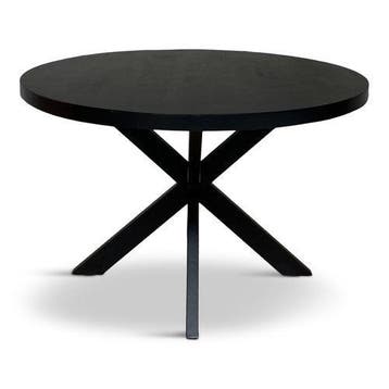 Eettafel Oscar Rond Ø110cm Mango Zwart, Huis en Inrichting, Tafels | Eettafels, Ophalen of Verzenden, Nieuw