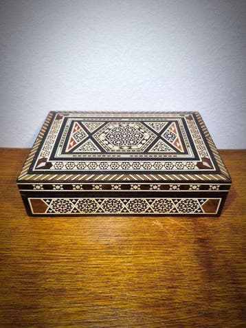 Doos - Hout - Mozaïek sieradendoos