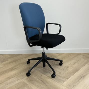 Vitra T-Chair klassiek design bureaustoel, blauw - zwart, Gebruikt, Zwart, Ophalen of Verzenden, Bureaustoel