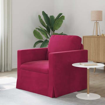 vidaXL Bank Wijnrood 78 x 78 x 80 cm Fluweel, Huis en Inrichting, Banken | Bankstellen, Verzenden, Nieuw, Stof, Minder dan 150 cm