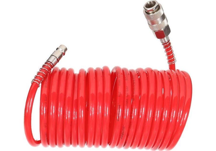 Spiraal luchtslang - 10 bar - 5mm - 10 meter - EURO aansluit, Doe-het-zelf en Verbouw, Overige Doe-het-zelf en Verbouw, Nieuw