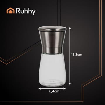 Ruhhy Handmolen set 2 stuks zout en peper navulbaar glas..., Ophalen of Verzenden, Nieuw