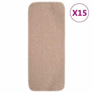 vidaXL Trapmatten 15 st anti-slip rechthoekig 60x25 cm beige, Verzenden, Nieuw