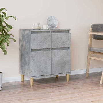 vidaXL Dressoir 60x35x70 cm bewerkt hout betongrijs, Verzenden, Nieuw, Overige houtsoorten, Minder dan 50 cm