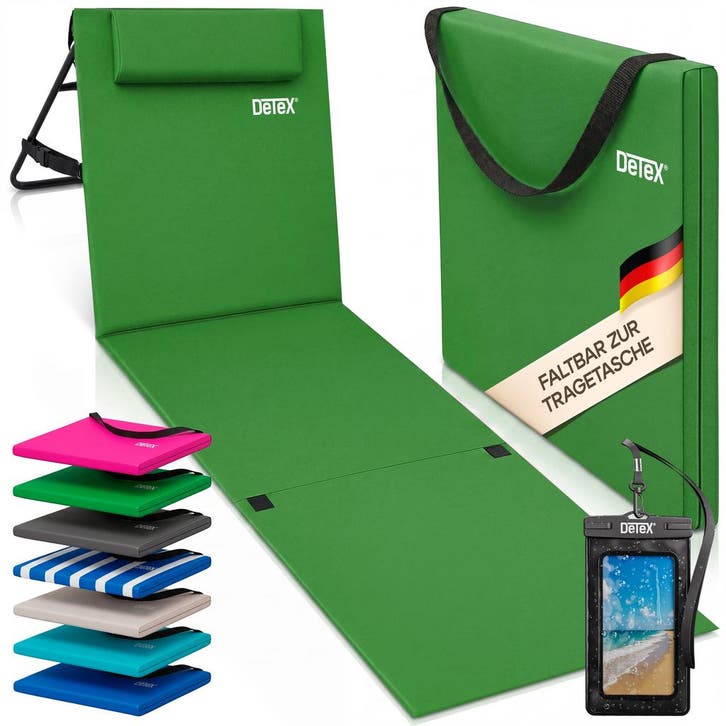 Strandmat Groen 158x56x46cm gestoffeerd (Ligbed - Lounge), Tuin en Terras, Overige Tuin en Terras, Nieuw, Verzenden