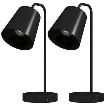 Tafellampenset, 2 Stuks, Moderne Lampen Met USB-A- En USB-C-, Verzenden, Nieuw