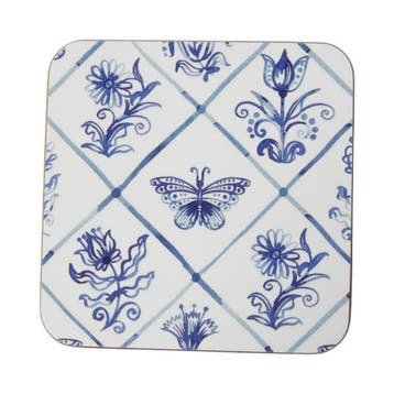 Onderzetter Delfts blauw 10x10cm (set van 6), Verzenden, Nieuw