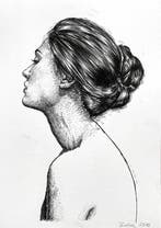 Dario Moschetta - Female Figure Ink Drawing Original 257B –