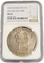 Provincie Zeeland Zilveren Dukaat 1785 NGC gecertificeerd, Verzenden, Munten