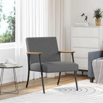 vidaXL Fauteuil Donkergrijs Stof, Huis en Inrichting, Verzenden, Nieuw