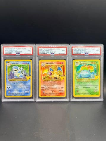 Pokémon - 3 Graded card - Blastoise, Charizard, Venusaur 2,, Hobby en Vrije tijd, Verzamelkaartspellen | Pokémon, Nieuw