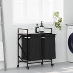 vidaXL Wasmand 2 vakken met planken grijs sonoma eiken, Verzenden, Nieuw