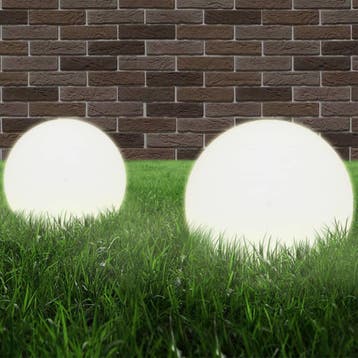 vidaXL LED-bollampen 2 st rond 30 cm PMMA, Tuin en Terras, Verzenden, Nieuw, Kunststof