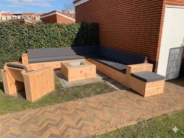 Douglashout Hoekbank Basic | Douglas Lounge tuinbank Bank, Nieuw, Overige materialen