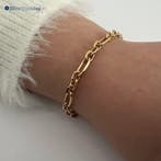Gold plated zilveren Italian delight armband, Sieraden, Tassen en Uiterlijk, Armbanden, Verzenden, Nieuw, Zilver